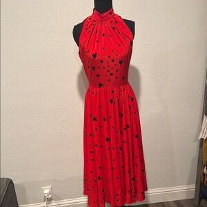 Elegant Red Halter Dress